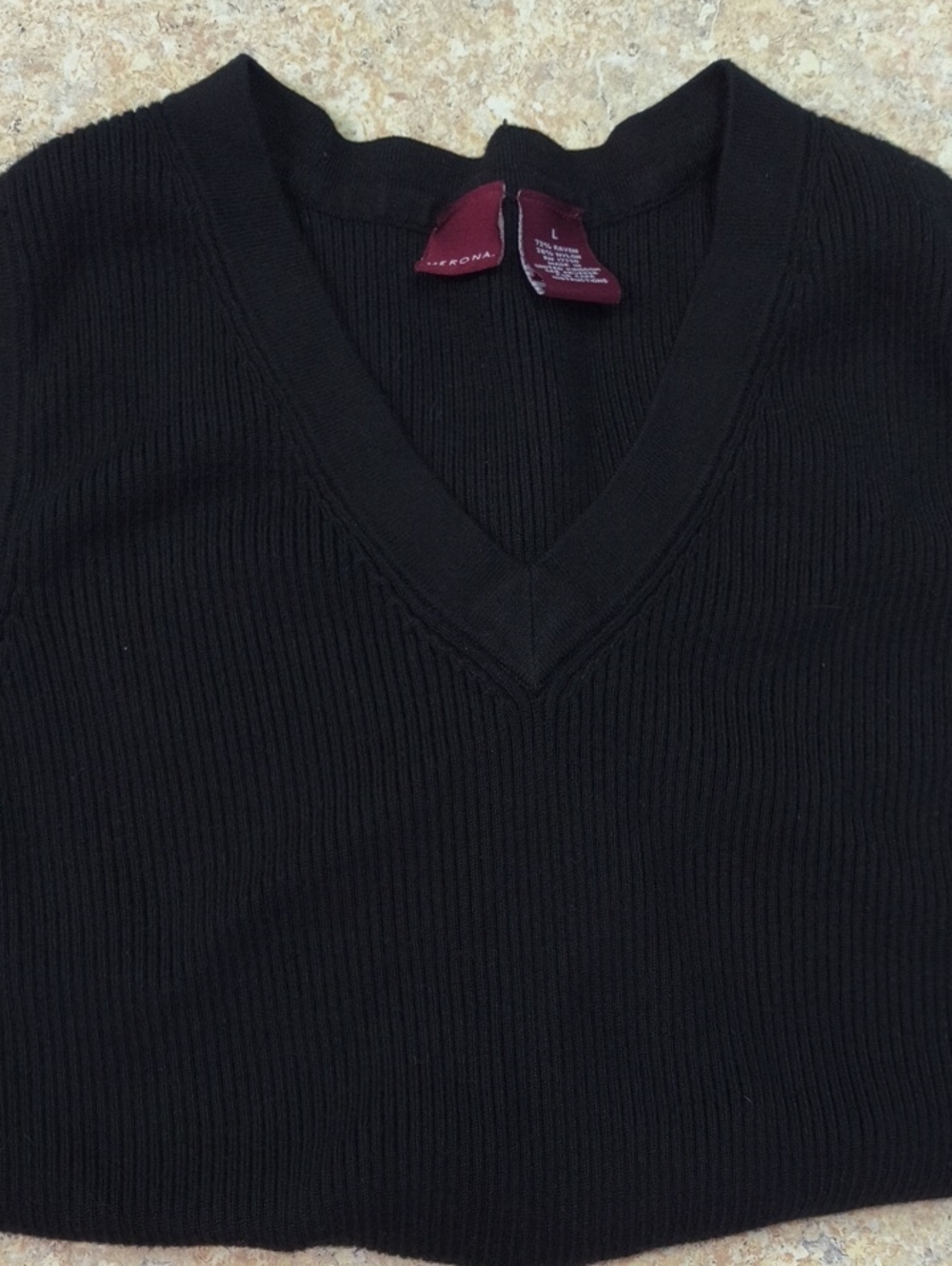 Merona Black Ribbed V-Neck Womans Tank